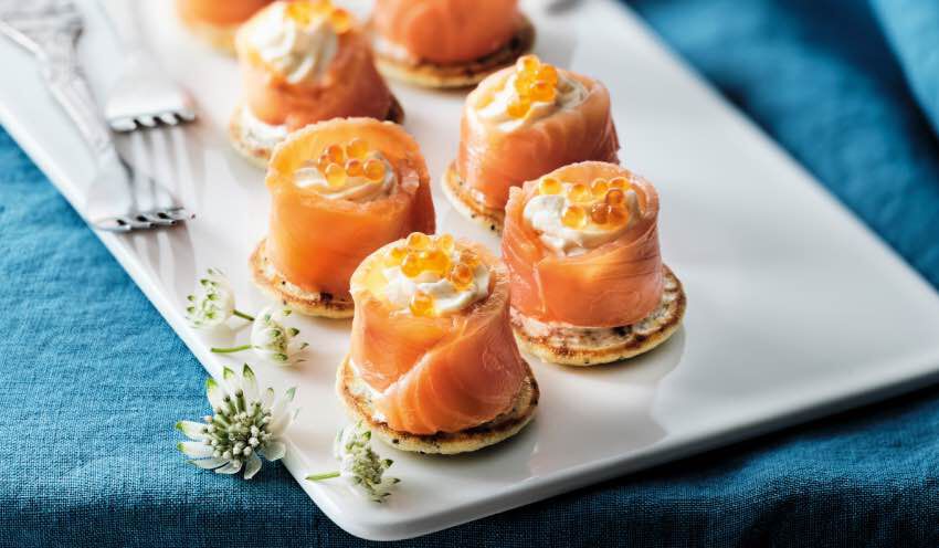 Recette de Petites bouchées apéritives au saumon